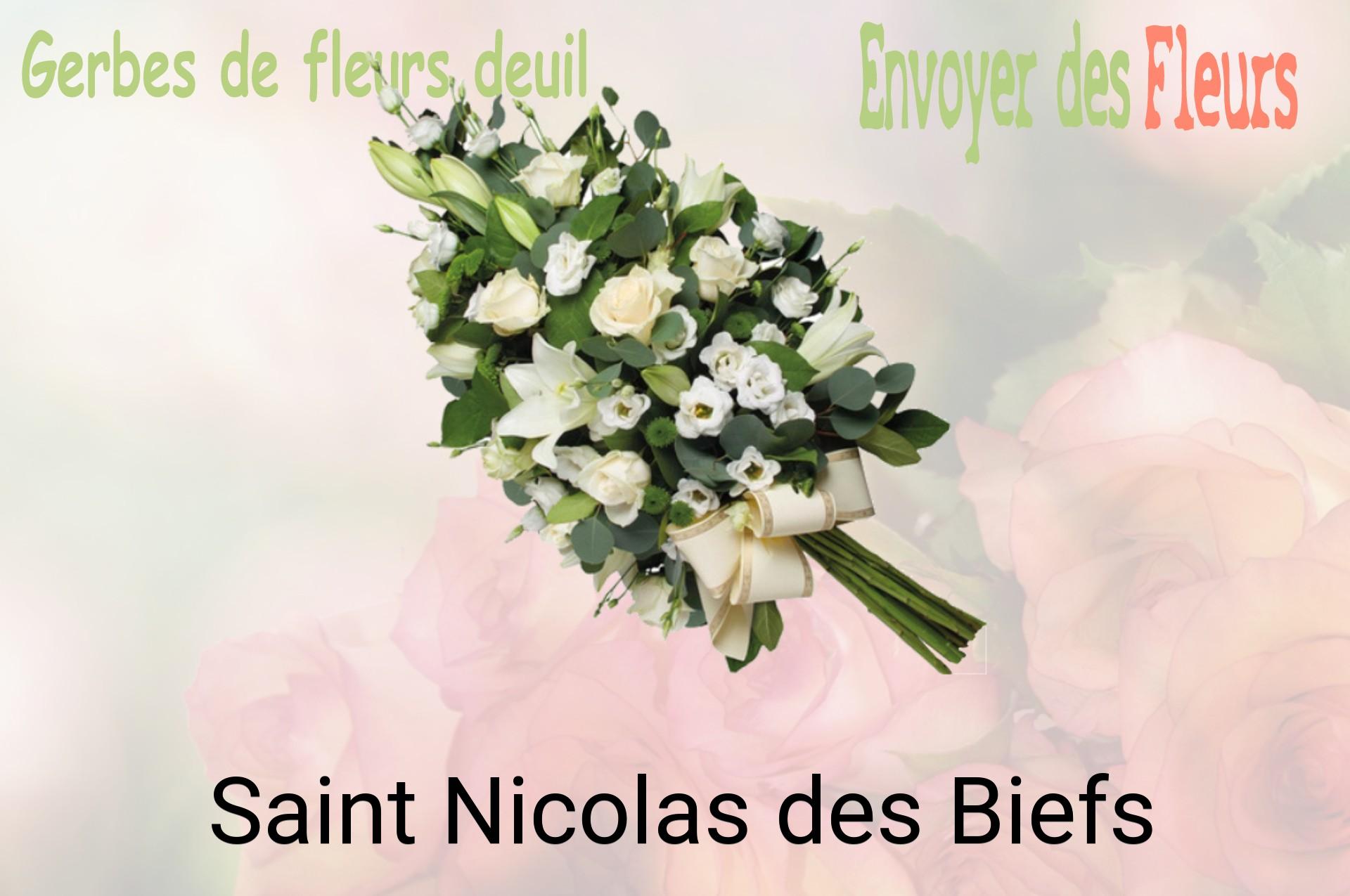 Gerbe de fleurs de deuil livrée à Saint-Nicolas-des-Biefs